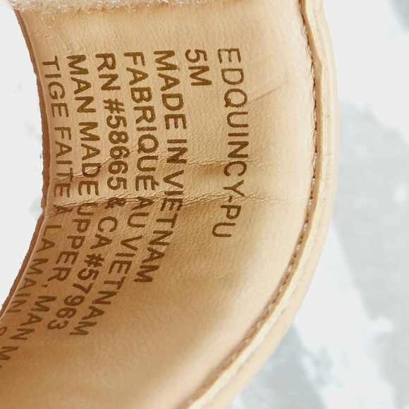 NEW Open Edit Edquincy Tan Cream Slip On Summer Heeled Sandals E956 - Picture 11 of 14